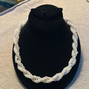 Elegant White Beaded Necklace